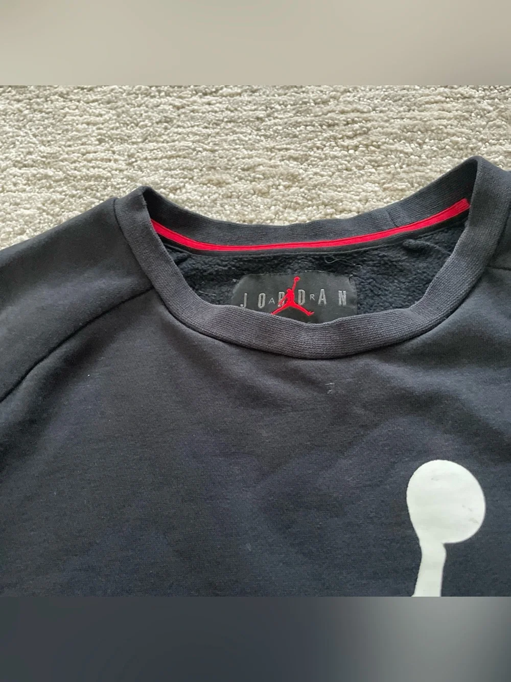 Nike Air Jordan Sweatshirt Mens M Black Crewneck Fleece Jumpman Logo Pullover